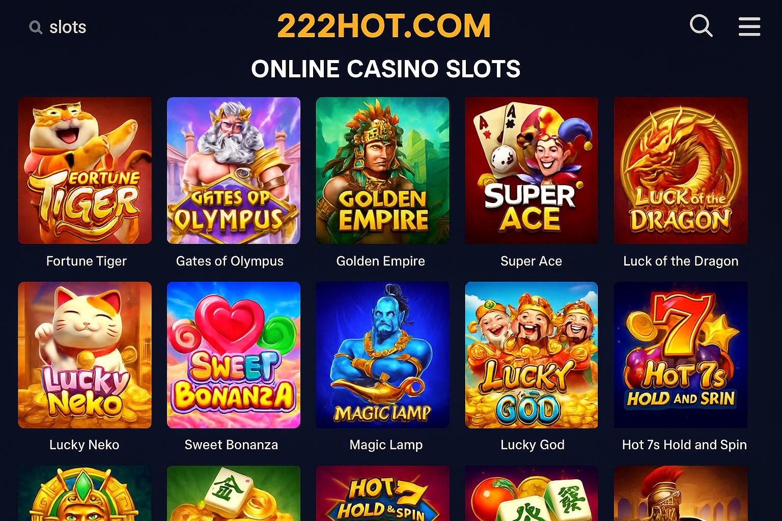 Jogos de Slot no Casino Online 222HOT.COM