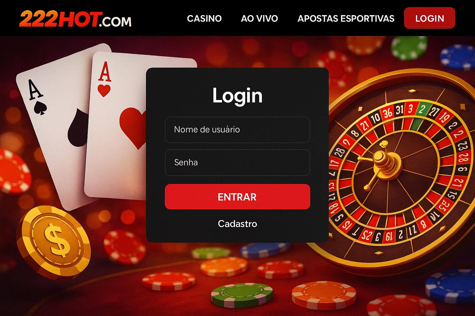 Login no Cassino 222HOT.COM